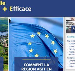 capture écran de la page Europe, sur l'ancien site de la Région